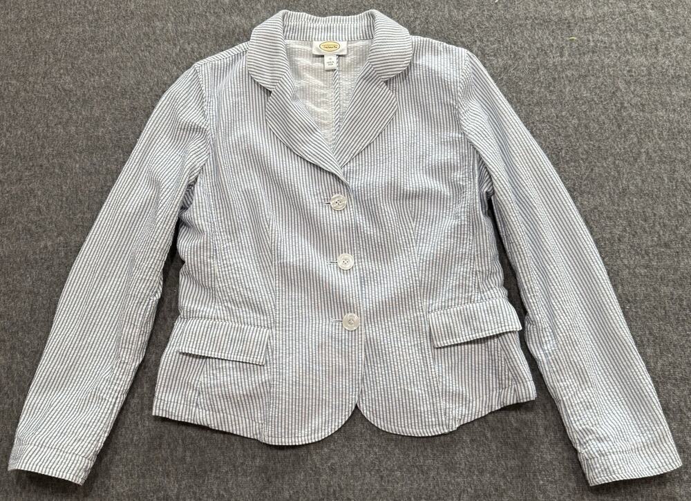 Vintage Talbots Y2K Seersucker Blazer - Size 10 Preppy Grandmillennial Coastal